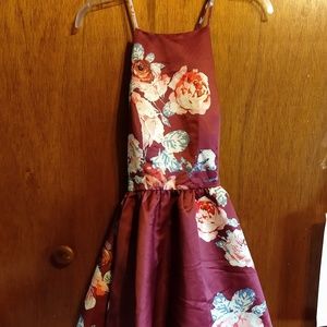 CR Floral Satin Formal Dress